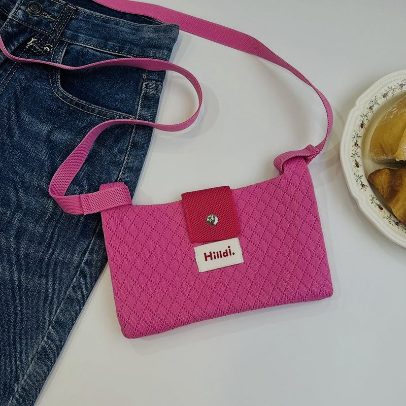 Simple Solid Color Knit Crossbody - DippedShop Wholesale - #7139