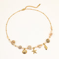 Retro Starfish Stone Beaded Necklace - DippedShop Wholesale - #6259