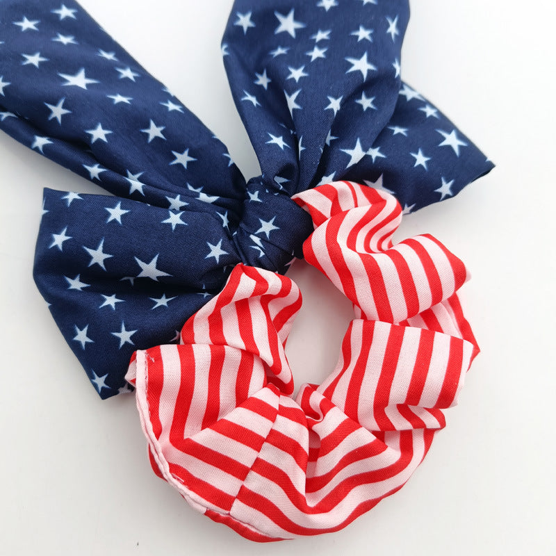 Stylish Star Print High Stretchy Bowknot Hair Tie 8BK6HSR15T