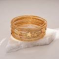 Trendy Star Moon Multi-Layer Gold Plated Bracelet 6W6JBR584