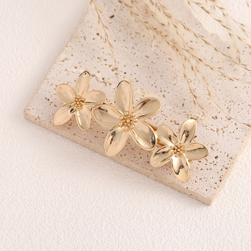 Gold Flower Hair Claw Clip - DippedShop Wholesale - #6819