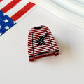 Cute USA Flag Pattern Floral Shape Hair Clip 8AS6HCP59T