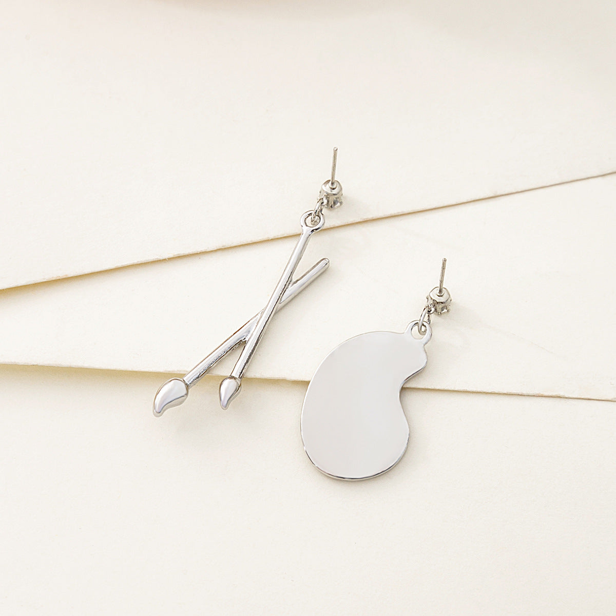 Palette Paintbrush Dangle Earrings - DippedShop Wholesale - #6899