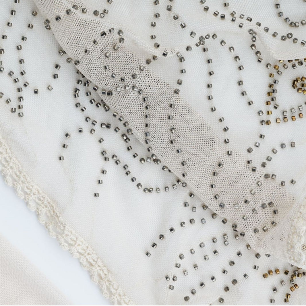 Lace Embroidered Beaded Headscarf - DippedShop Wholesale - #3315