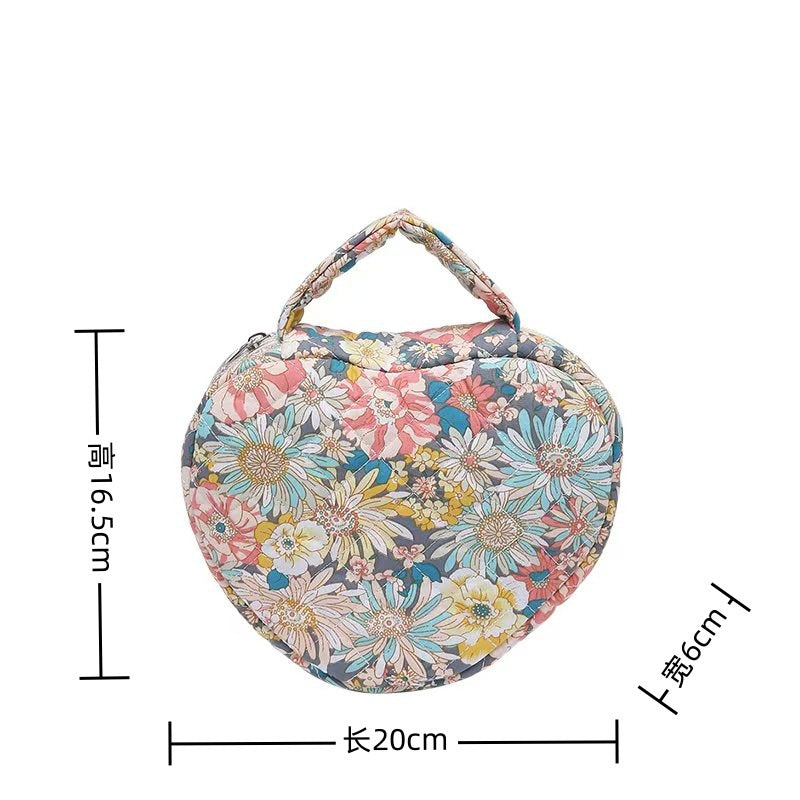 Floral Quilted Cosmetic Bag - DippedShop Wholesale - #5763