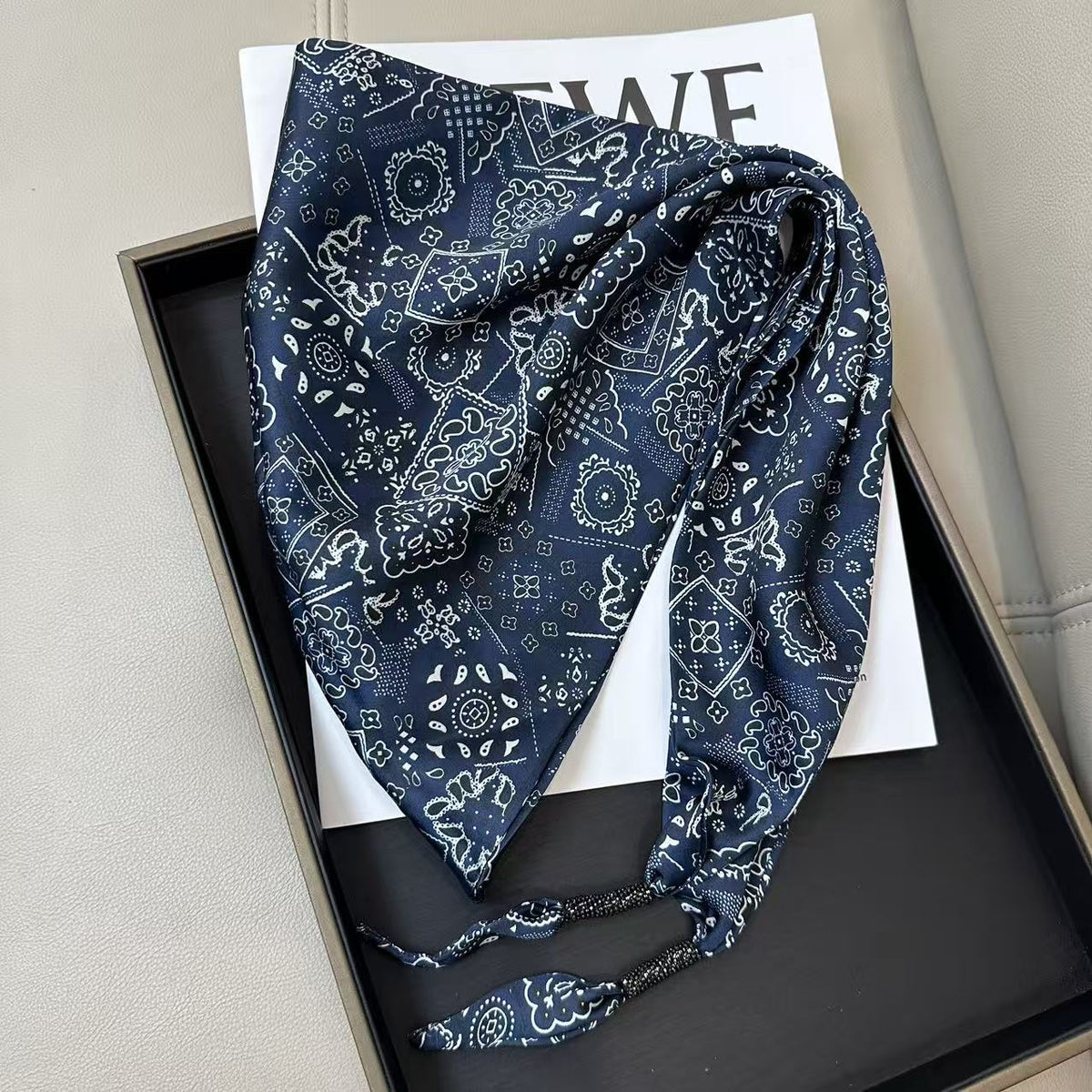 Cashew Print Silk Scarf - DippedShop Wholesale - #9731