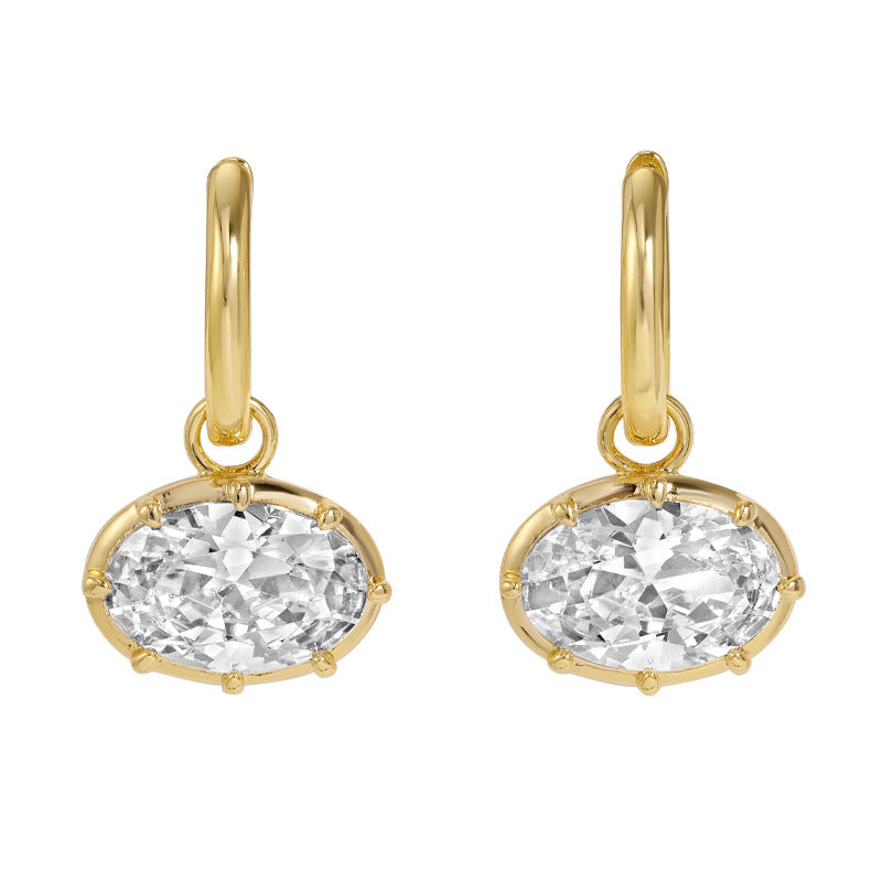 Elegant Rhinestones Pendant Hoop Earrings 6W6JER585