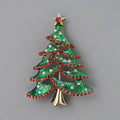 Sparkling Rhinestone Christmas Tree Brooch Pin 6W6JPB59