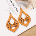 Vintage Wooden Leaf Earrings - DippedShop Wholesale - #9523