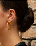 Minimalist Gold Plated Hoop Earring 6W6JER572