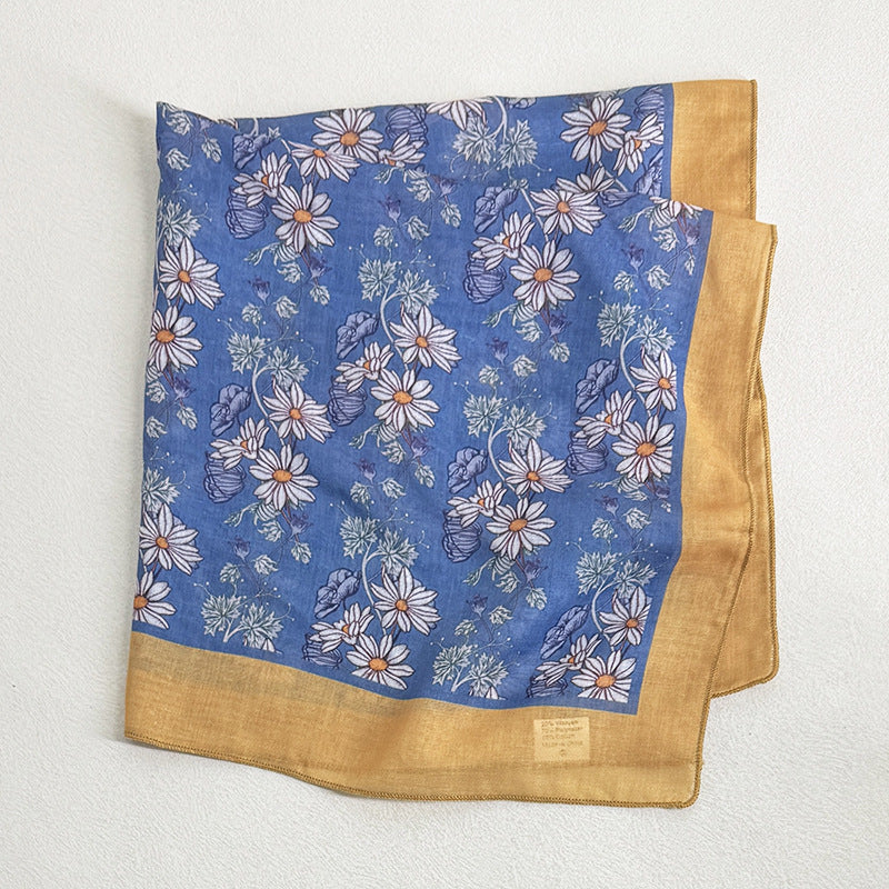 Sweet Butterfly Print Solid Color Silk Scarf 6W6NSI263