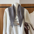 Striped Knit Triangle Scarf - DippedShop Wholesale - #7875