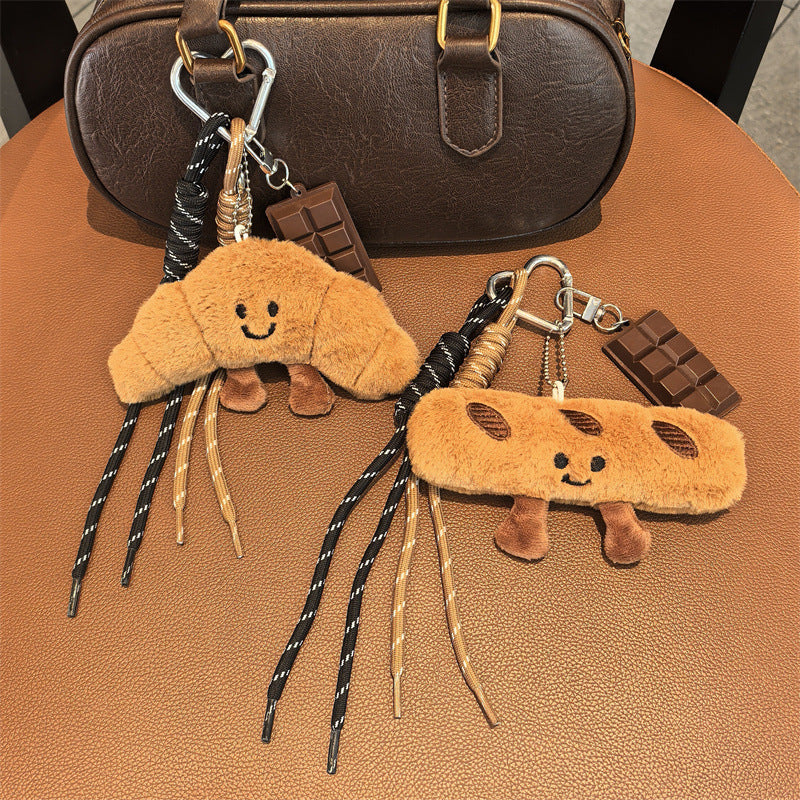 Creative Plush Croissant Pendant Keychain Bag Charm 6W10BBC372