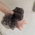 Brown Leopard Print Mesh Hair Scrunchie MK2BW6W6HSR40