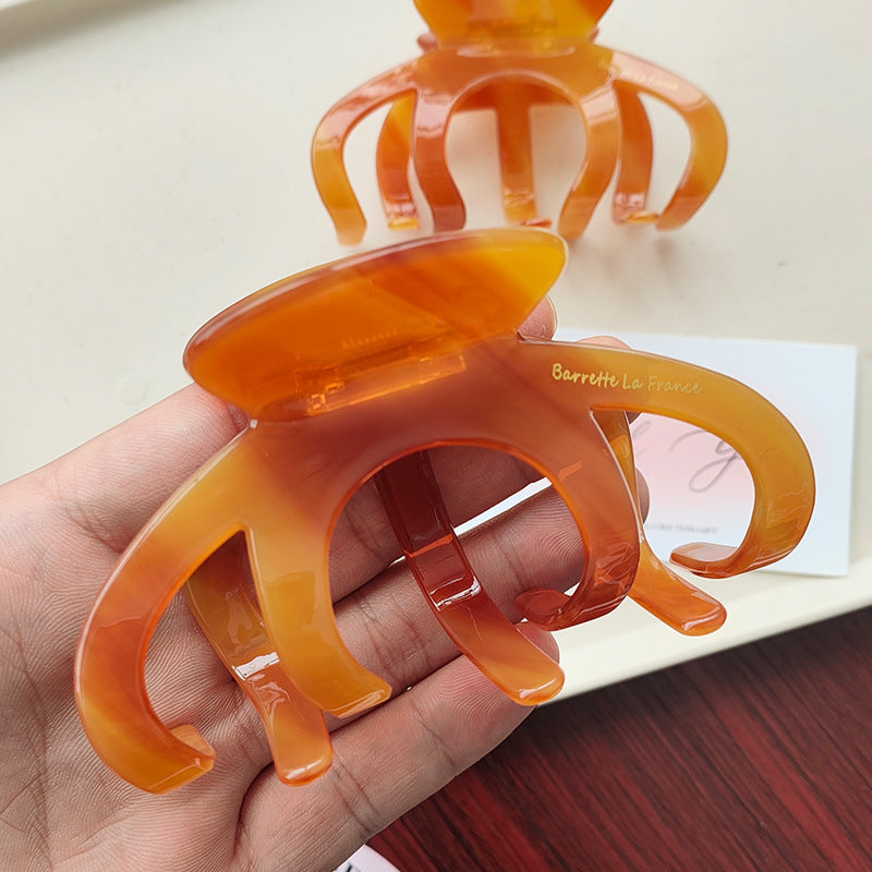 Trendy Pumpkin Strong Hold Acetate Hair Claw 8AS6HCP288L