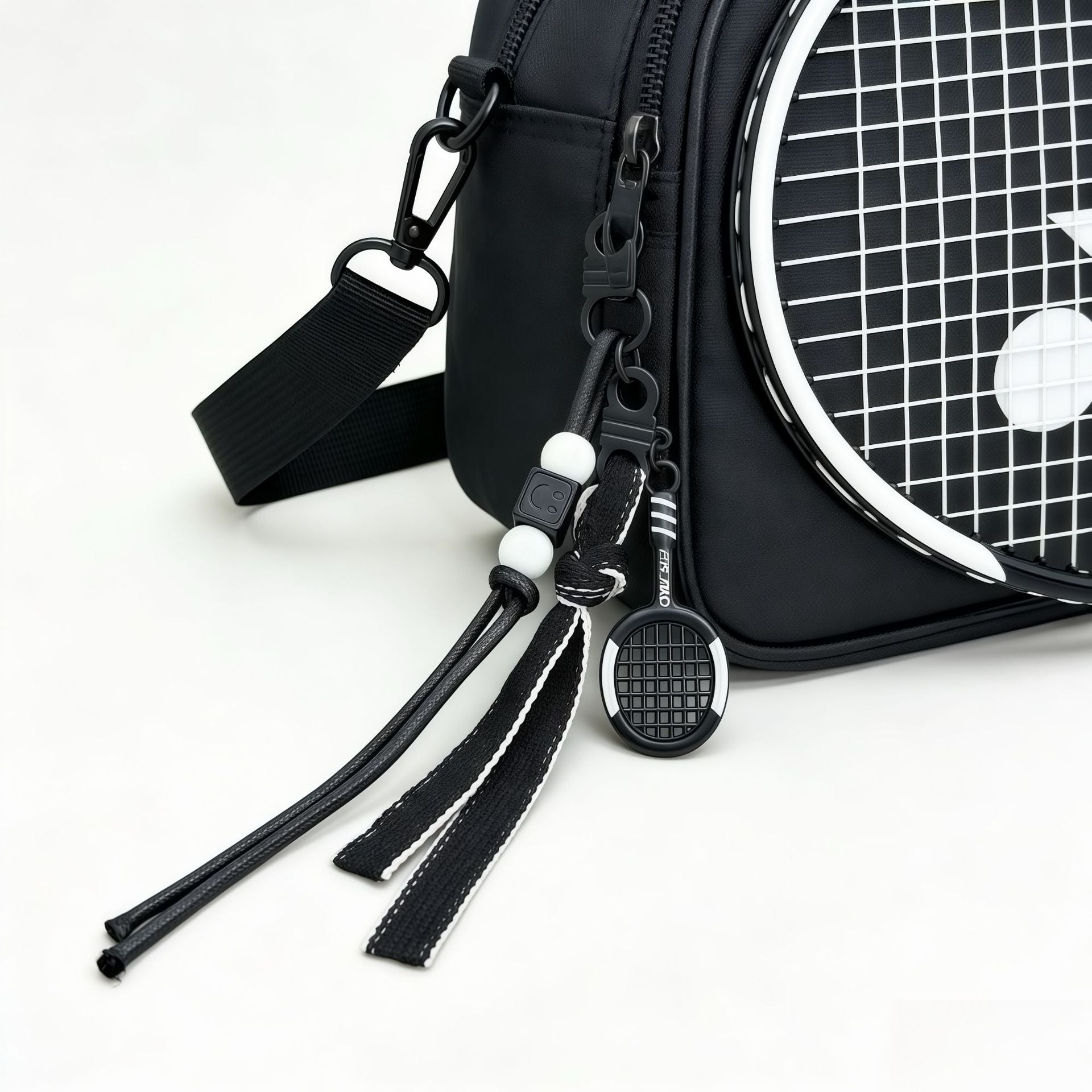 Handmade Beaded Rope Badminton Racket Keychain 6W10BBC430