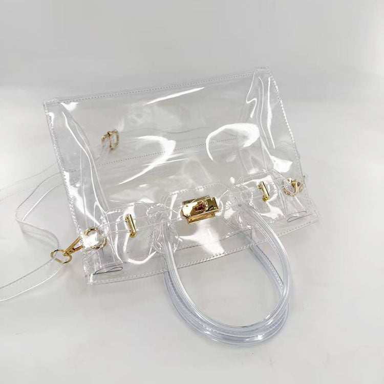 Jelly Clear Tote Stadium Approved Shoulder Bag 6W10BBG2123