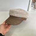 Leather Brim Knit Beret - DippedShop Wholesale - #9779