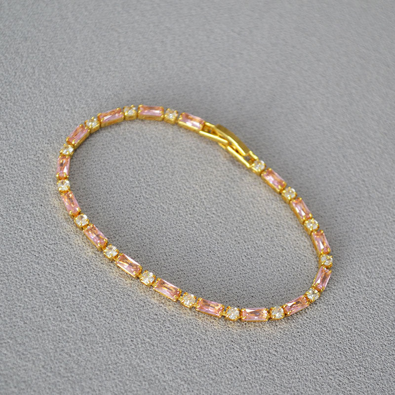 Fashion Color Contrast Cubic Zirconia Tennis Bracelet 6W6JBR471