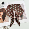 Vintage Floral Print Pearl Solf Silk Scarf MK2BLW6W6NSI64