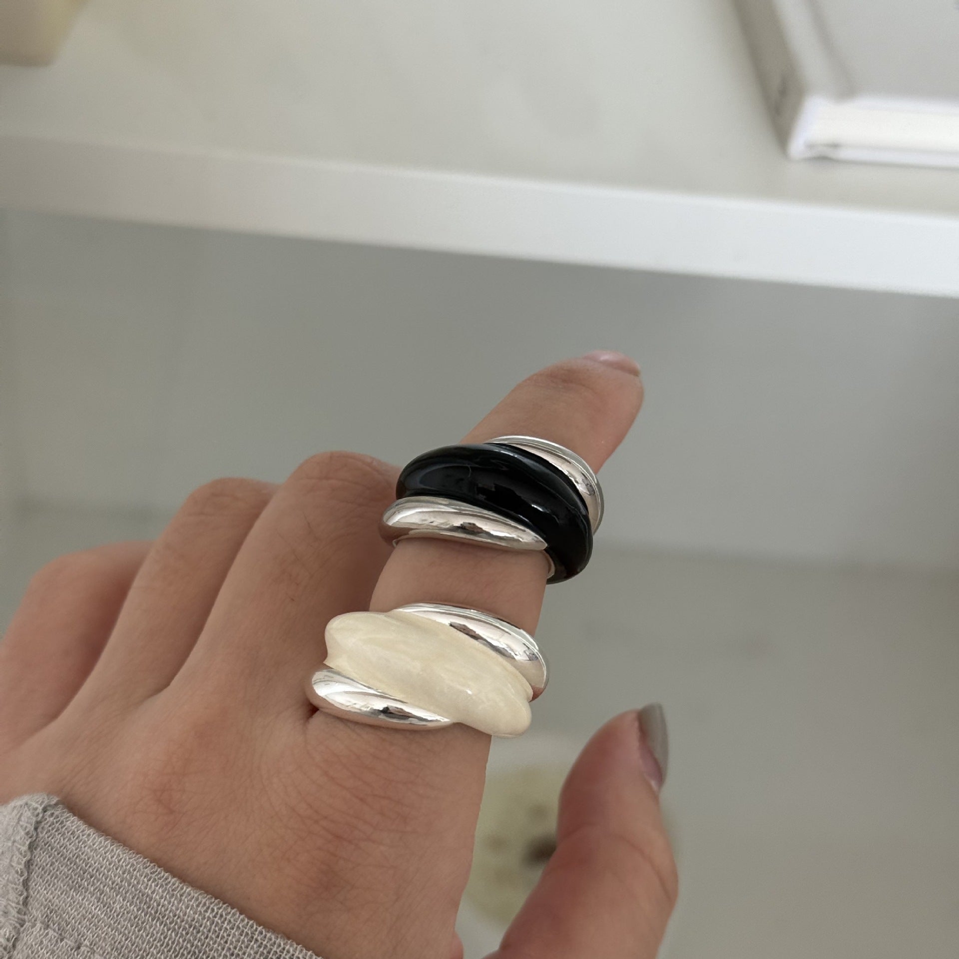 Enamel Twisted Open Ring - DippedShop Wholesale - #2243