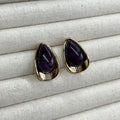 Vintage Resin Teardrop Drop Stud Earrings 6W6JER616
