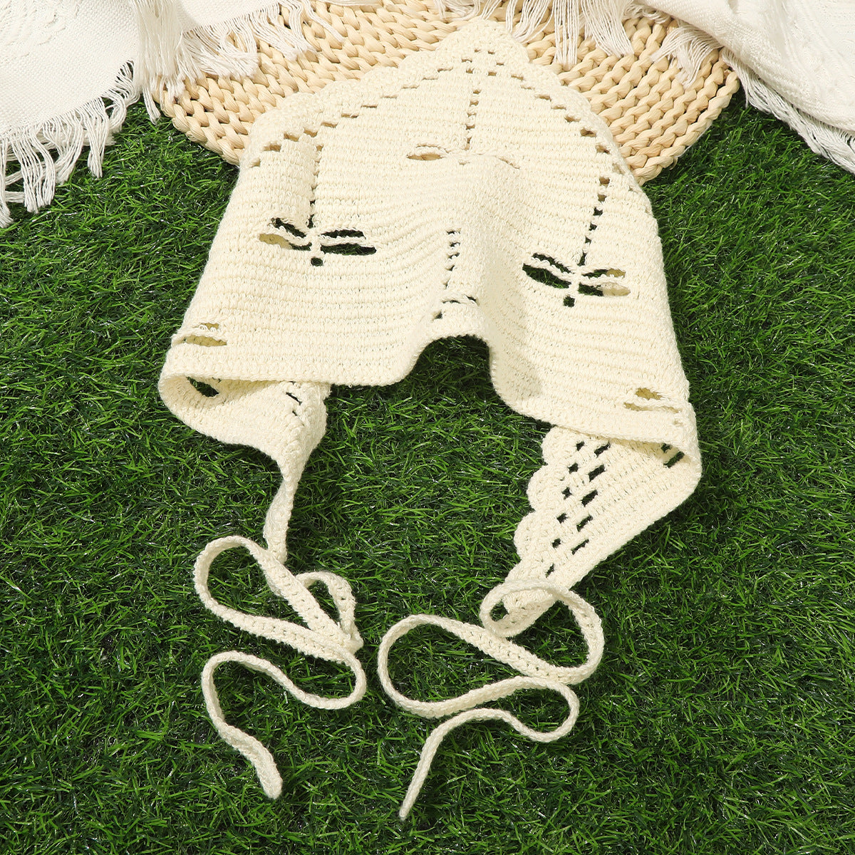Hollow Out Crochet Triangle Bandana Headscarf MK2BK6W6HHS14
