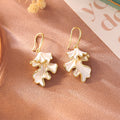 Gold Ginkgo Dangle Earrings - DippedShop Wholesale - #9347