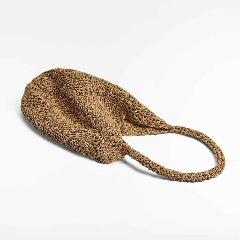 Hollow Woven Straw Shoulder Bag - DippedShop Wholesale - #9523