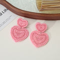 Beaded Heart Stud Earrings - DippedShop Wholesale - #1811