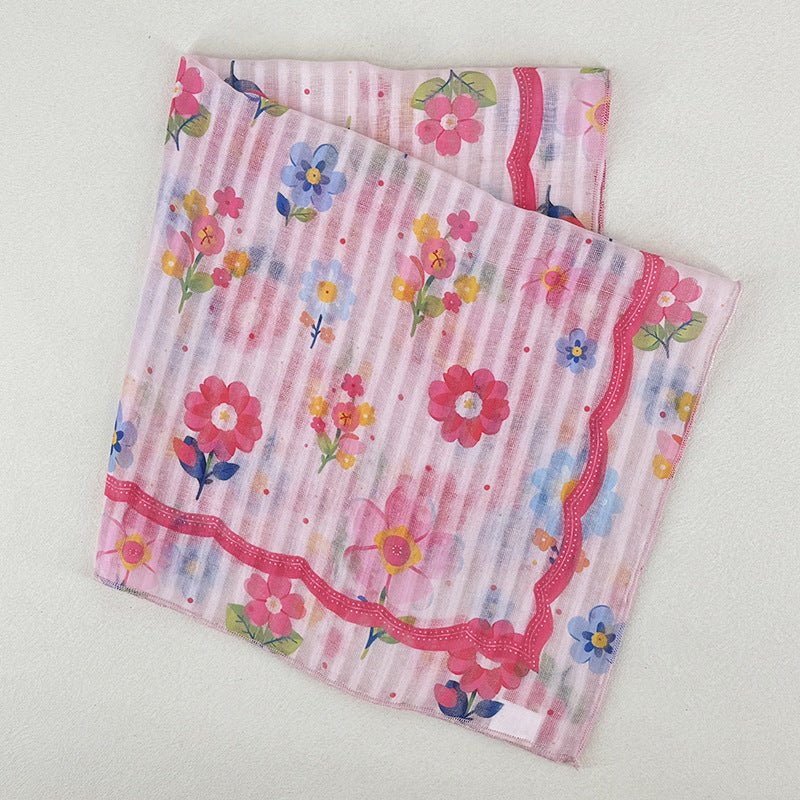 Floral Silk Scarf - DippedShop Wholesale - #4547