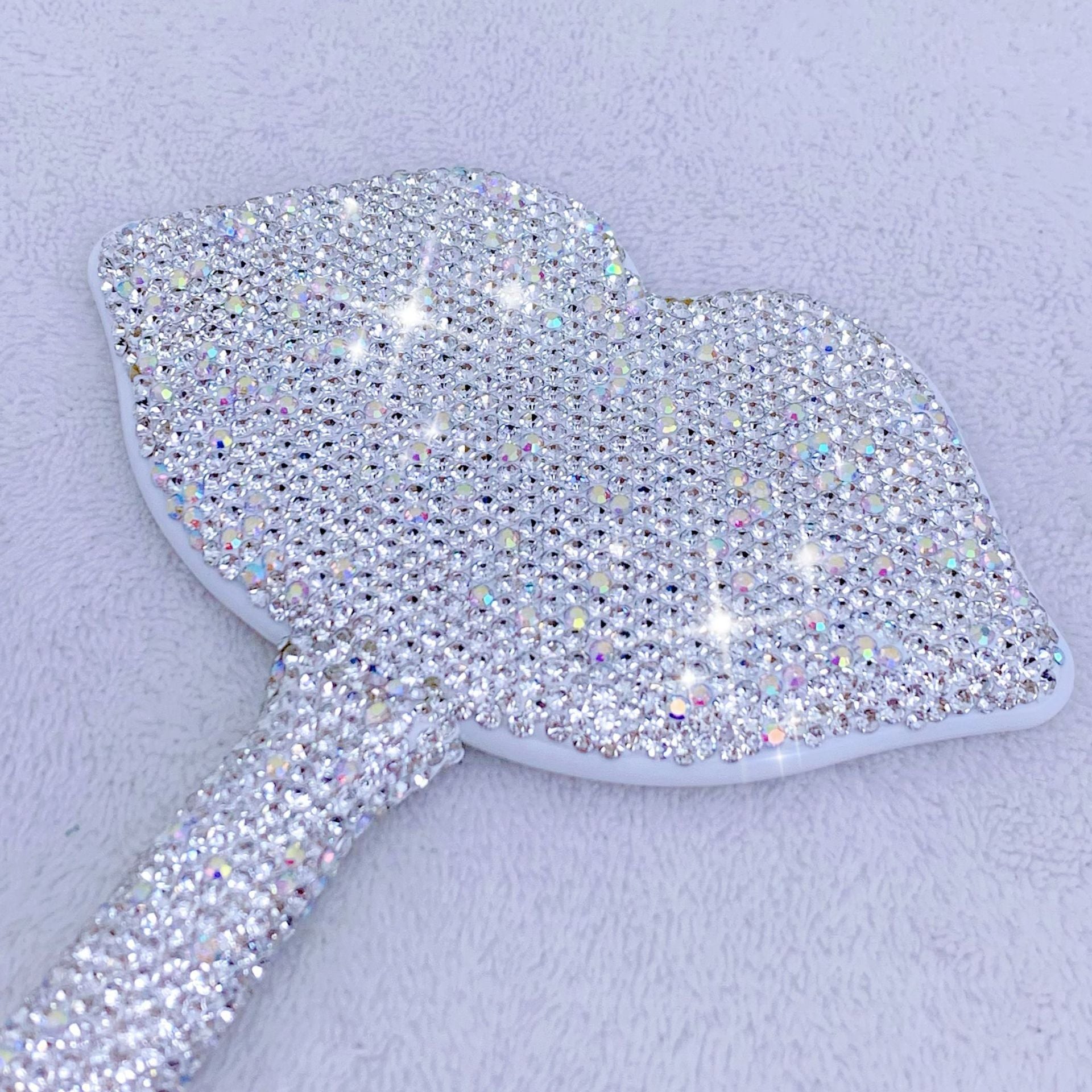Sparkly Rhinestone Lip Shaped Handheld Mirror 6C5MR103