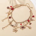 Boho-Style Double Layer Heart Pendant Necklace 6W6JNC619