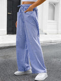 Casual Plaid Wide Leg Pants - DippedShop Wholesale - #6339