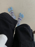 Striped Split-Toe Socks - DippedShop Wholesale - #9555