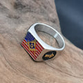 Vintage USA Flag Polished Surface Ring 8ZA6JRG204T