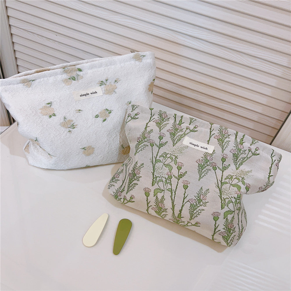 Floral Print Cosmetic Bag - DippedShop Wholesale - #9443