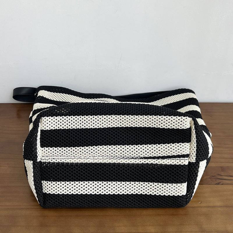 Casual Large Capacity Striped Bucket Tote Bag 6W10BBG2383