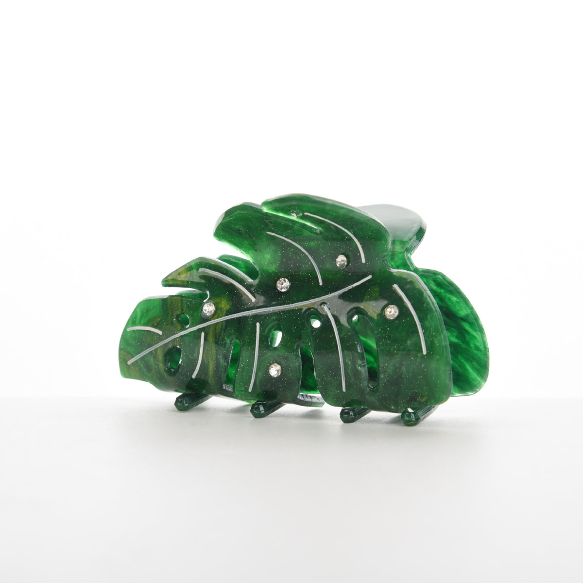 Funny Rhinestone Leaf Acetate Strong Hold Hair Claw 6W6HCP1639
