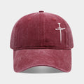 Vintage Wash Fade Cross Embroidery Baseball Caps MK2COW6W6HAT226