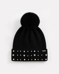 Cute Pom Rhinestone Wool Blend Knit Beanie 6W6HAT644