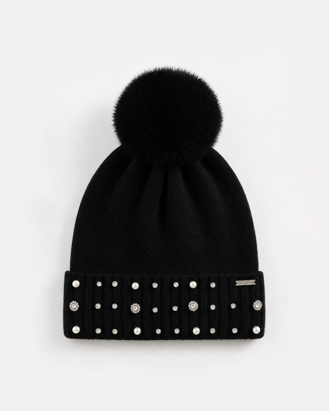 Cute Pom Rhinestone Wool Blend Knit Beanie 6W6HAT644
