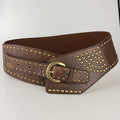Chunky Punk Wide Studded PU Leather Belt 6W6JBT186