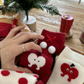 Red Christmas Thermal Winter Crew Socks 6W8FSO903