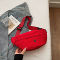 Simple Solid Color Nylon Outdoor Crossbody Bag 6W10BBG1399