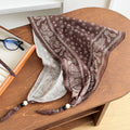Trendy Floral Print Beaded Decor Silk Scarf 6W6NSI204