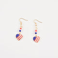 Vintage USA Flag Boot Pendant Beaded Dangle Earring 8ZA6JER190L