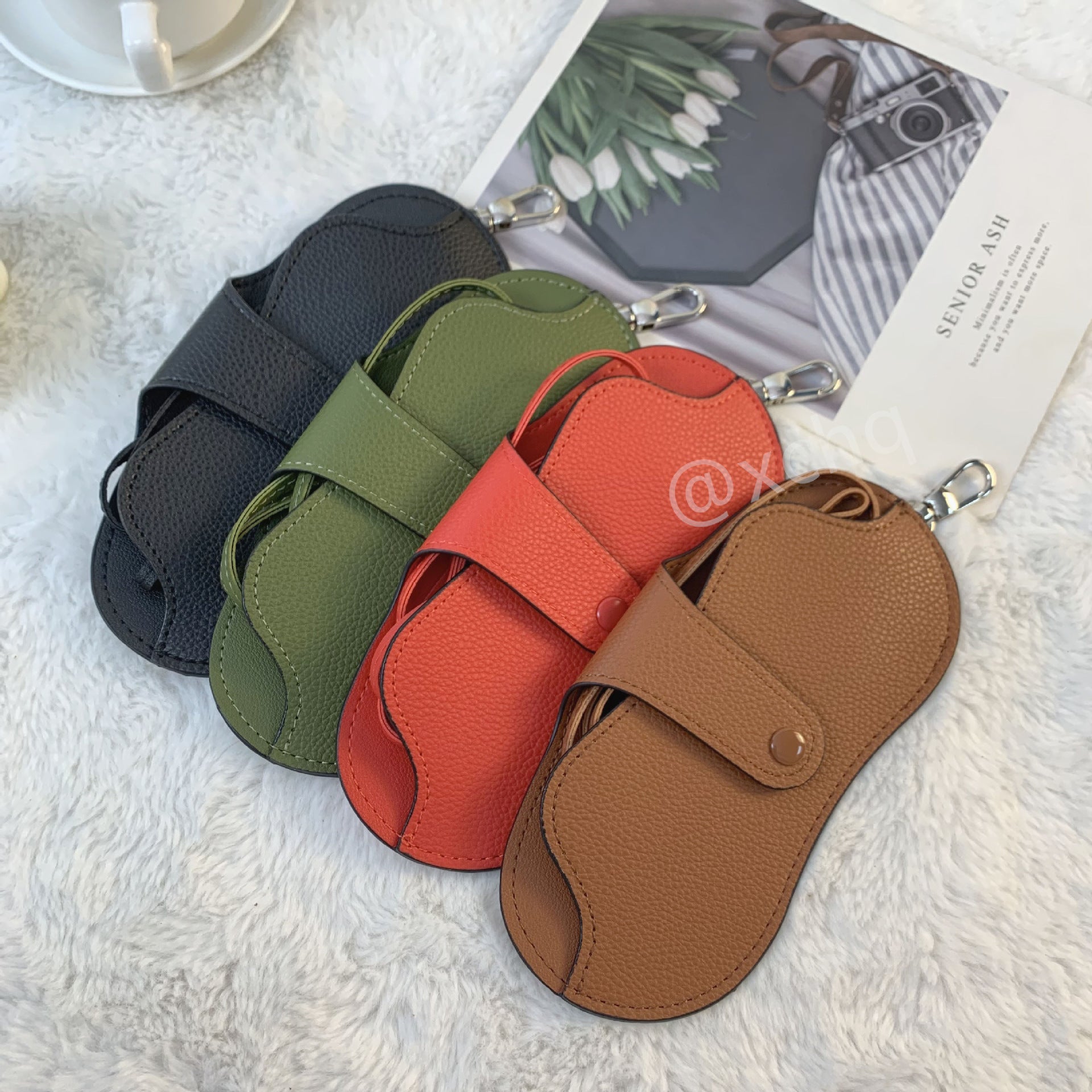 Vintage Litchi Grain PU Neck Lanyard Sunglasses Case MK2BLC6S13HSY83