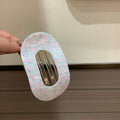 Fashion Heart Print Oval Flat Hair Clip 6W6HCP1669