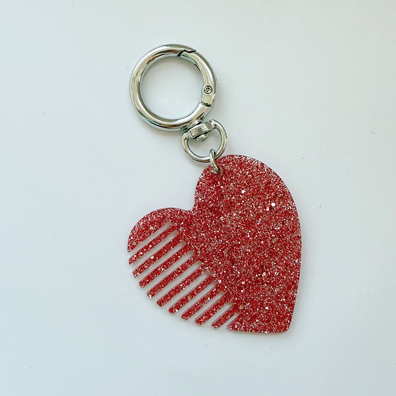 Stylish Love Heart Shape Glitter Hair Combs MK2BLM6C5CB71
